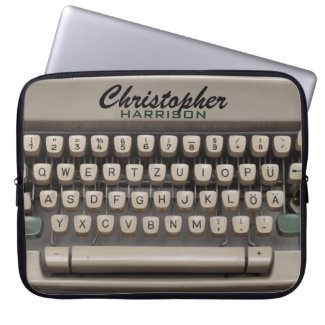 Personalized Vintage Typewriter Electronics Bag Computer Sleeve Case