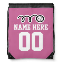 Personalized volleyball drawstring backpack bag