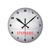 Personalized Volleyball Wall Clock at Zazzle