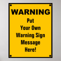 Personalized Warning Sign print