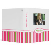 Personalized Watermelon Striped Binder