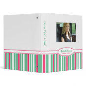 Personalized Watermelon Striped Binder