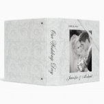 Personalized Wedding Album - White Damask 3 Ring Binders