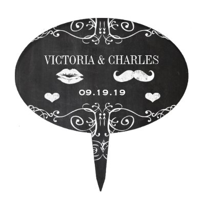 Personalized Wedding Cake Chalkboard Topper