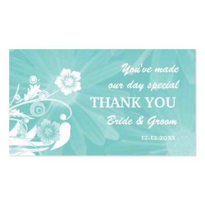 Personalized Wedding Favor Gift Tags Aqua Green Business Card Templates by 