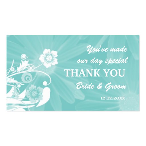 Personalized Wedding Favor Gift Tags- Aqua Green Business Card Templates