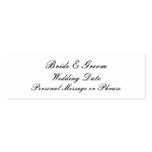 Personalized Wedding Favor Tag Template Business Cards (front side)