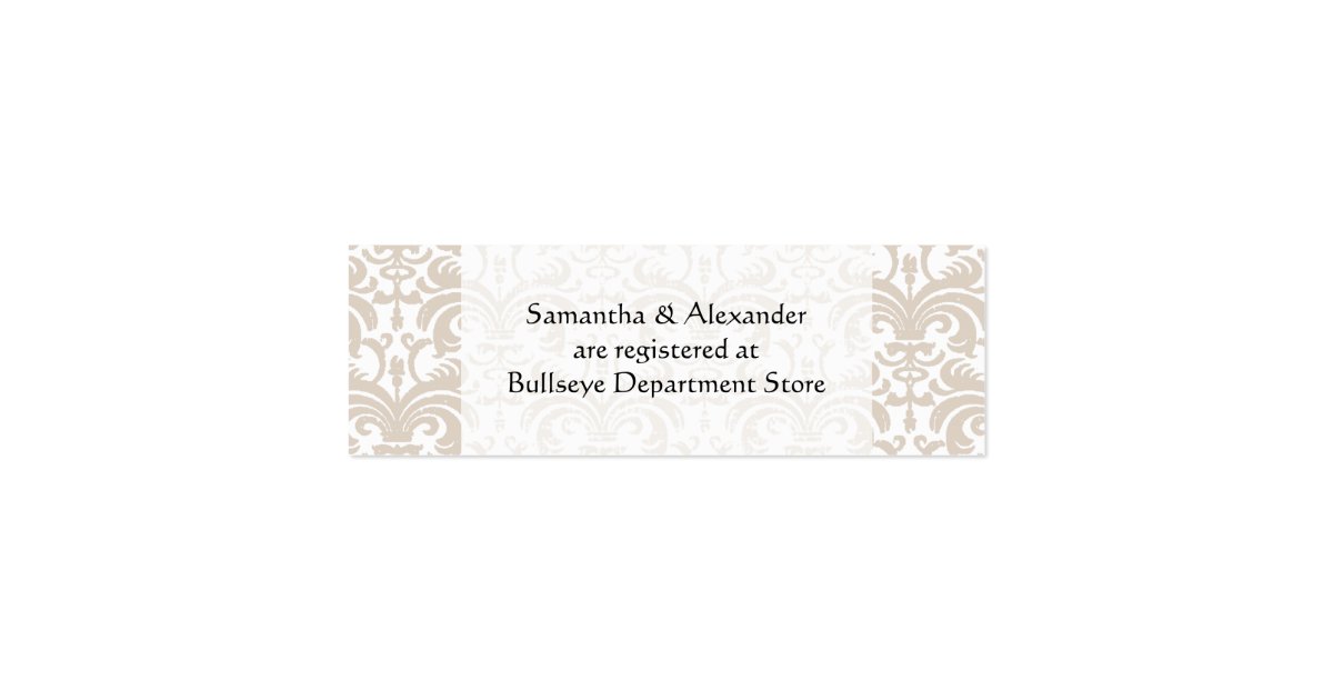 Personalized Wedding Gift Registry Cards Insert Zazzle