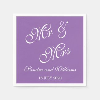 Personalized Wedding Napkins | Mr And Mrs Standard Cocktail Napkin