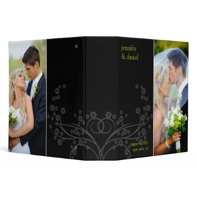 Personalized Wedding Photo Album Binder In Black