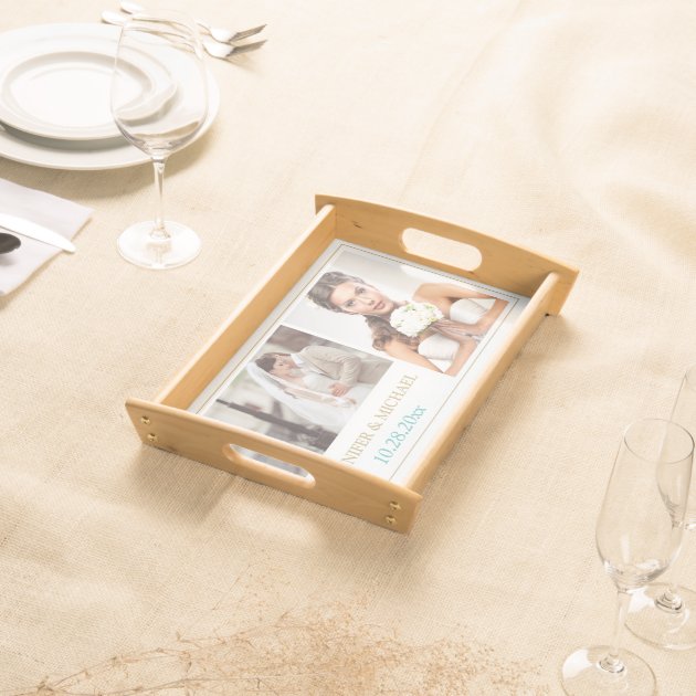 Personalized Wedding Photos Keepsake Serving Tray