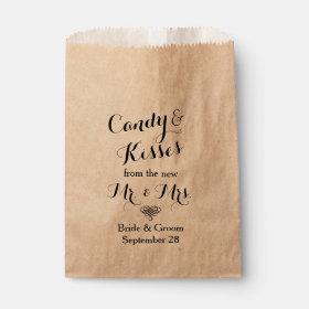 Personalized Wedding Popcorn or Candy Bar Buffet Favor Bag