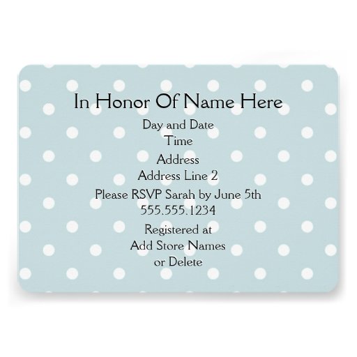 Personalized Wedding Shower Teal Polka Dots Invites