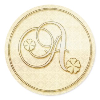 Personalized Wedding Stickers :Initial Monogram A sticker