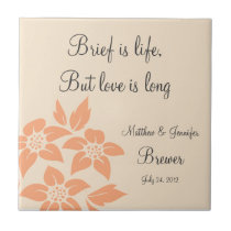 Personalized Wedding Tile Gift & Keepsake w/ Text