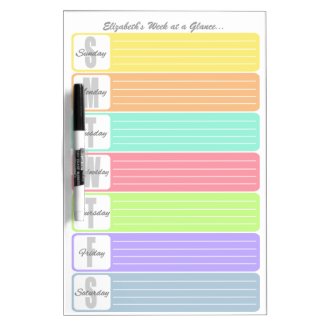 Personalized Weekly Reminder Dry-Erase Boards