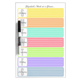 Personalized Weekly Reminder Dry Erase Whiteboards