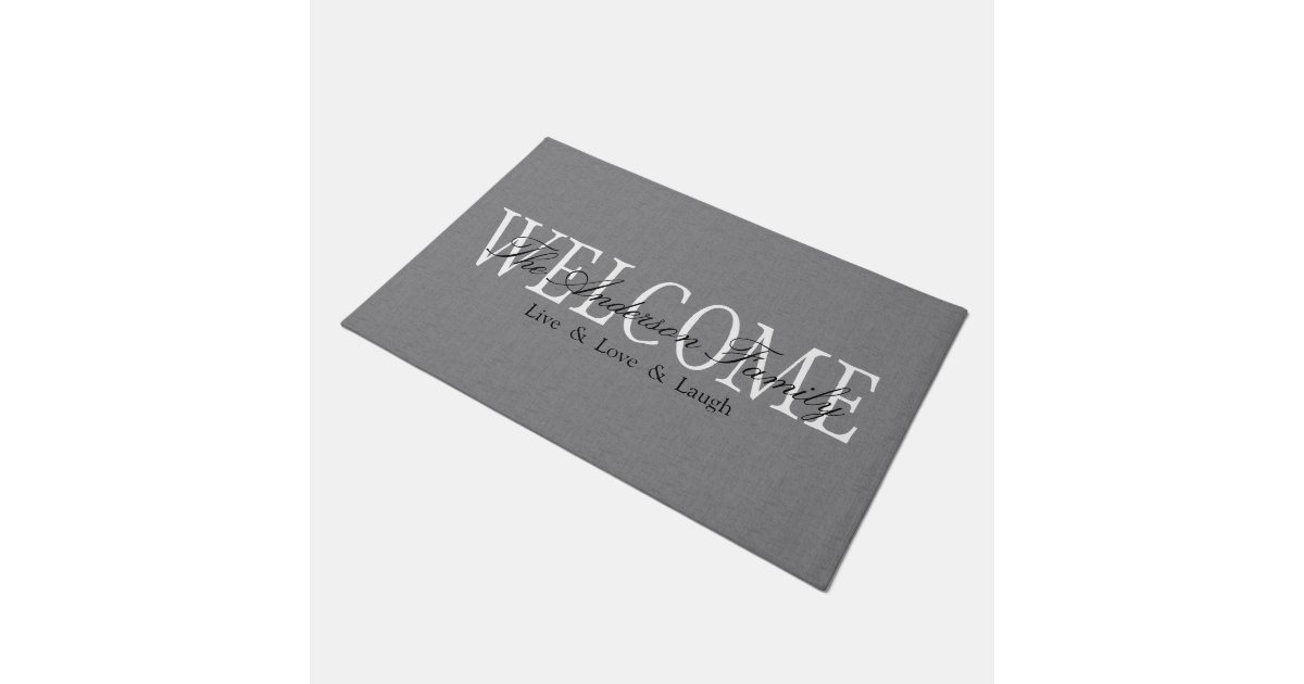 Personalized Grey Doormat Zazzle
