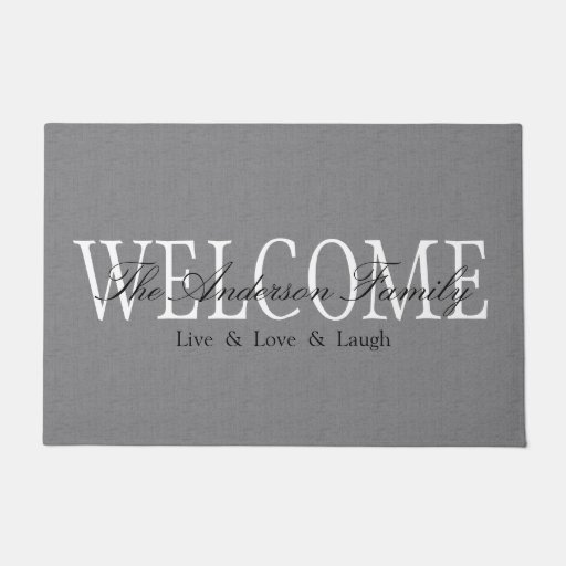 Personalized Grey Doormat Zazzle