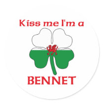 Personalized Welsh Kiss Me I'm Bennet stickers