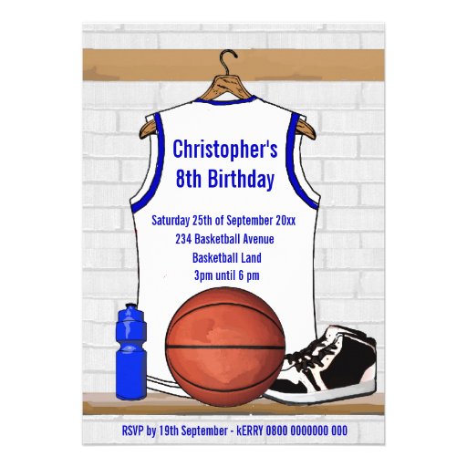 Personalized white Blue Basketball Jersey Custom Announcement