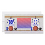 Personalized white Blue Basketball Jersey Picture Card