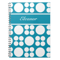 Personalized White Dot Pattern on Bondi Blue Notebooks