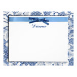 Personalized White Lace On Blue Stationery Letterhead Design