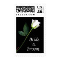 Personalized White Rose wedding stamps stamp