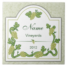 Personalized Wine Large Tile Trivet