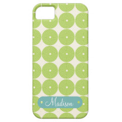 Personalized with Name Spring Green Circles iPhone 5 Cases