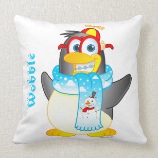 Personalized Wobble Penguin Cartoon Pillow