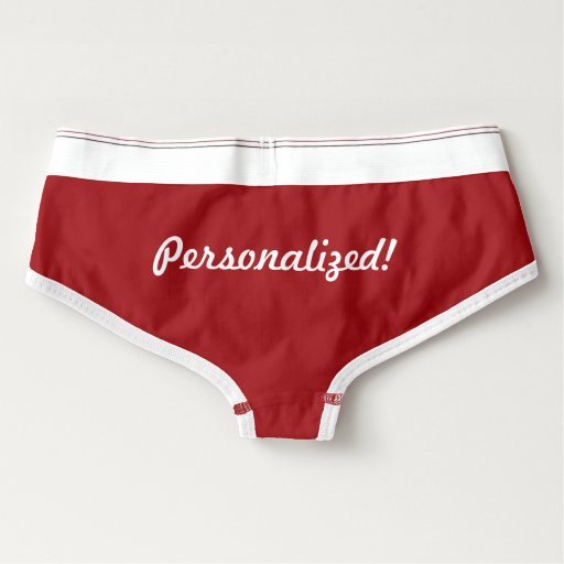 Personalized Women's Boy Briefs Red Boyshorts Zazzle