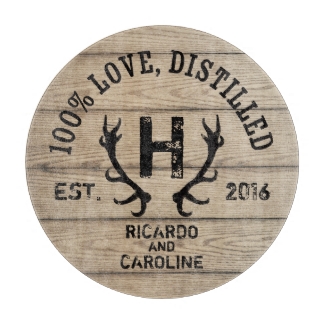 Personalized Wood Bourbon Barrel Wedding Monogram
