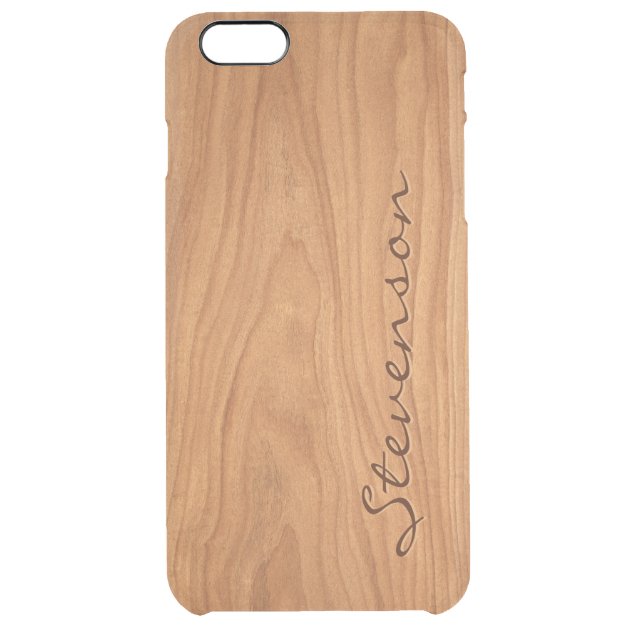 Personalized Wood Look - Walnut Wood Grain Pattern Uncommon Clearlyâ„¢ Deflector iPhone 6 Plus Case