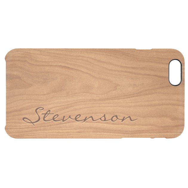 Personalized Wood Look - Walnut Wood Grain Pattern Uncommon Clearlyâ„¢ Deflector iPhone 6 Plus Case-5