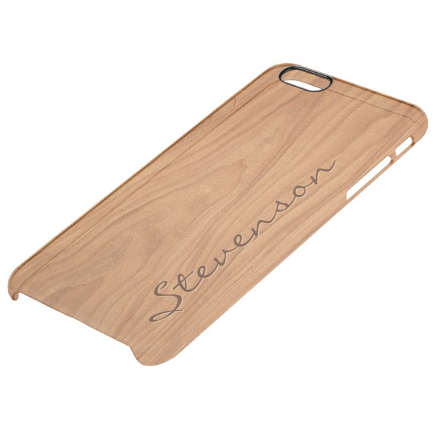 Personalized Wood Look - Walnut Wood Grain Pattern Uncommon Clearlyâ„¢ Deflector iPhone 6 Plus Case-4