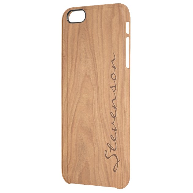 Personalized Wood Look - Walnut Wood Grain Pattern Uncommon Clearlyâ„¢ Deflector iPhone 6 Plus Case