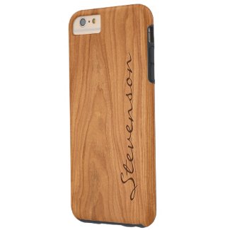 Personalized Wood Look - Walnut Wood Grain Texture Tough iPhone 6 Plus Case