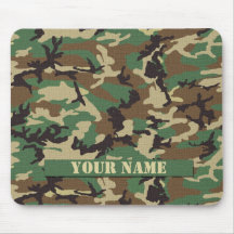 Personalized Woodland Camouflage Mousepad