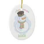Personalized Year Snowman Kids Ornament