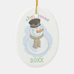Personalized Year Snowman Kids Ornament