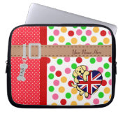 Personalized Yellow Lab & UK Flag Heart 2 Laptop Computer Sleeve