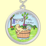Personalized Yellow Labrador Bathing Cartoon necklaces