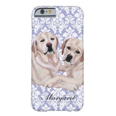 Personalized Yellow Labrador Duo Barely There iPhone 6 Case