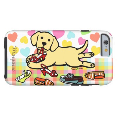 Personalized Yellow Labrador Puppy Cartoon Tough iPhone 6 Case