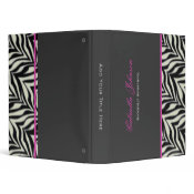 Personalized: Zebra Pink Trimmed Binder