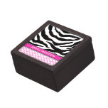 Personalized Zebra Polka Dots Jewelry Box Premium Trinket Box