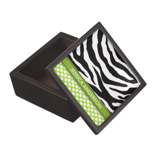 Personalized Zebra Polka Dots Jewelry Box Premium Gift Box