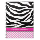 Personalized Zebra Polka Dots Journal / Notebook